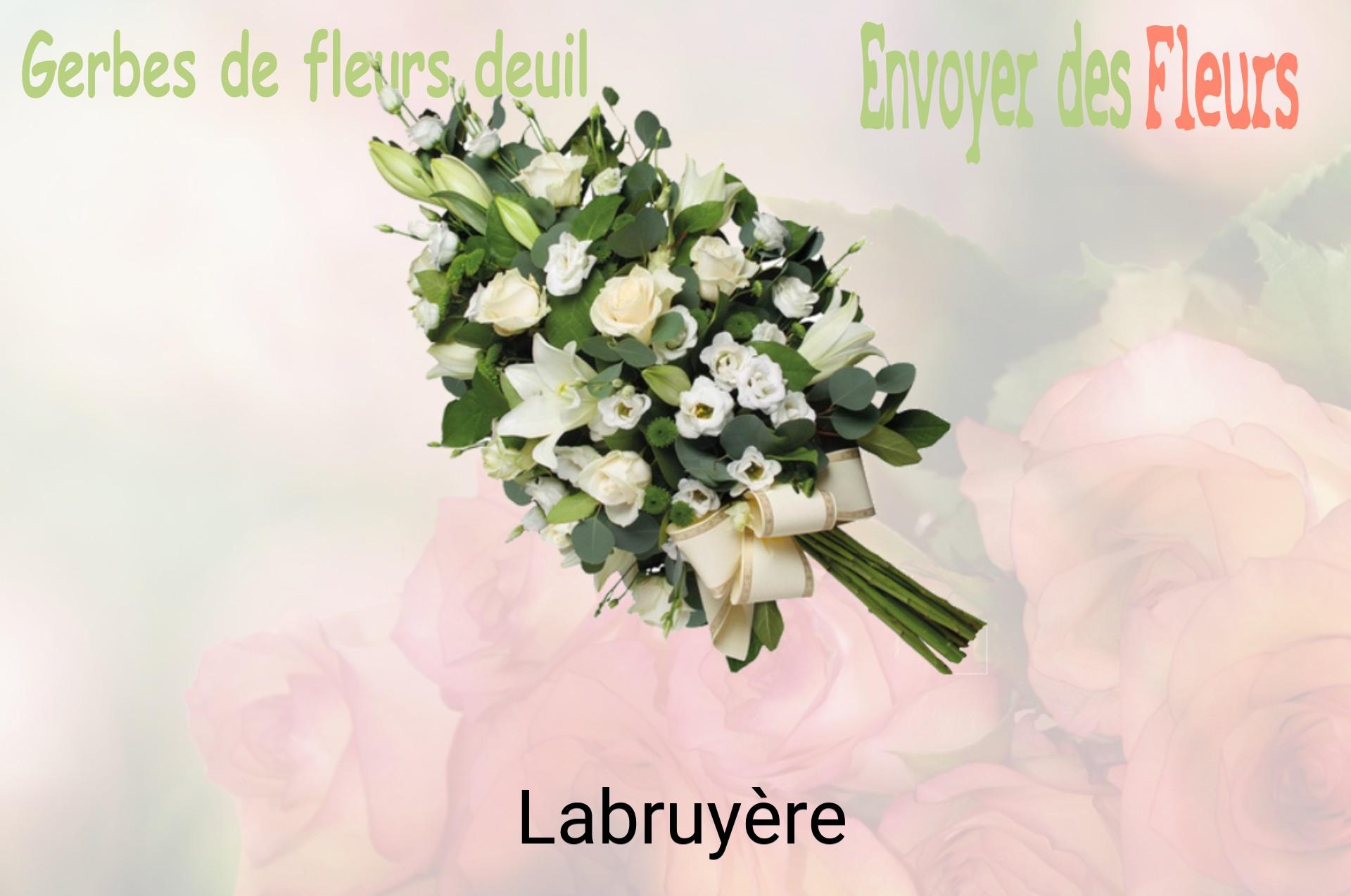 Gerbe de fleurs de deuil livrée à Labruyère